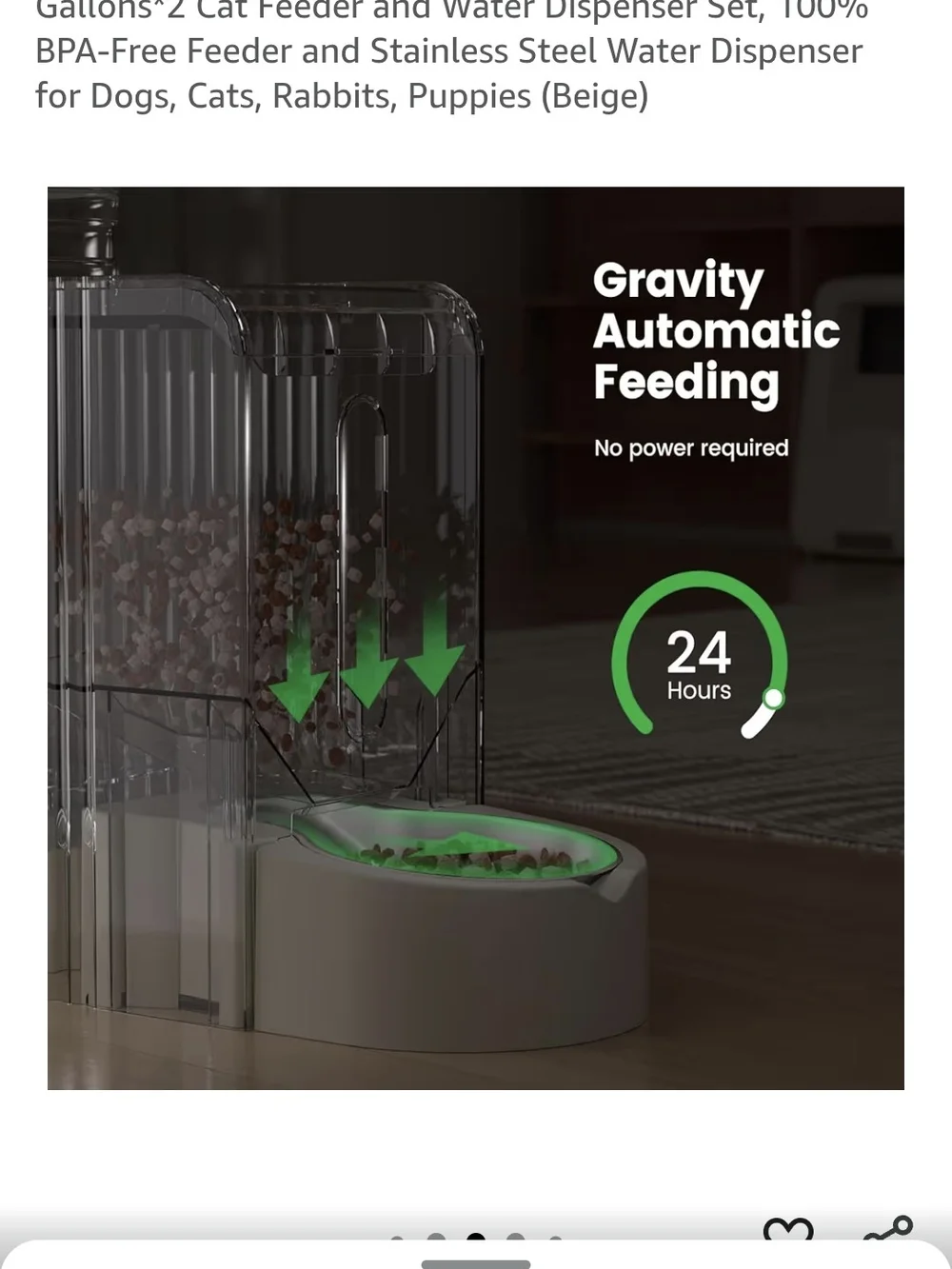 Automatic Pet Feeder & Water Dispenser - Cream